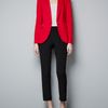 Zara Ponte Di Roma Blazer with Elbow Patches in Red - Lyst