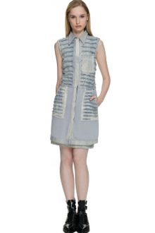 3.1 Phillip Lim Bleached Cotton Denim Shredded Shirt Dress - Lyst