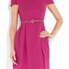 Alice + Olivia Belted Crepe Dress in Purple (fuchsia) - Lyst