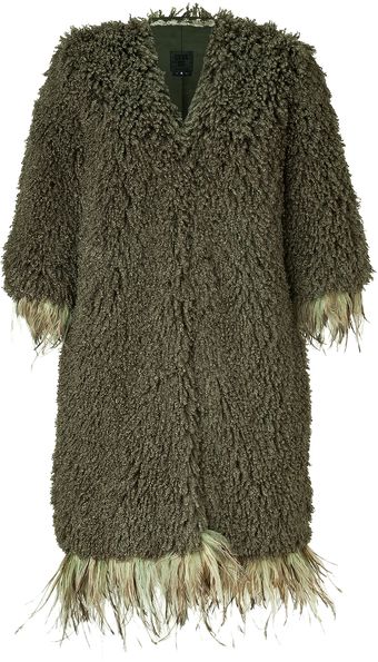 Anna Sui  Faux Mongolian Lamb Fur Coat - Lyst