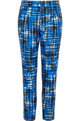 J.Crew Cropped Printed Wool and Silk Blend Pants