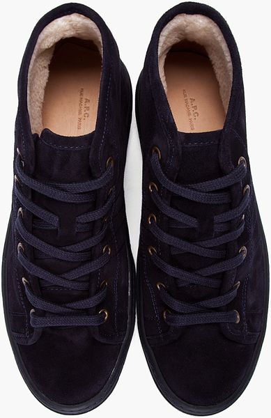 navy leather tennis shoes