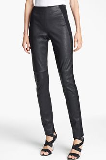 Donna Karan New York Collection Skinny Stretch Leather Pants - Lyst