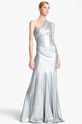 Donna Karan New York Collection One Shoulder Sequin Gown - Lyst