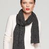 Lauren By Ralph Lauren Metallic Aran Scarf in Gray (charcoal heather) - Lyst