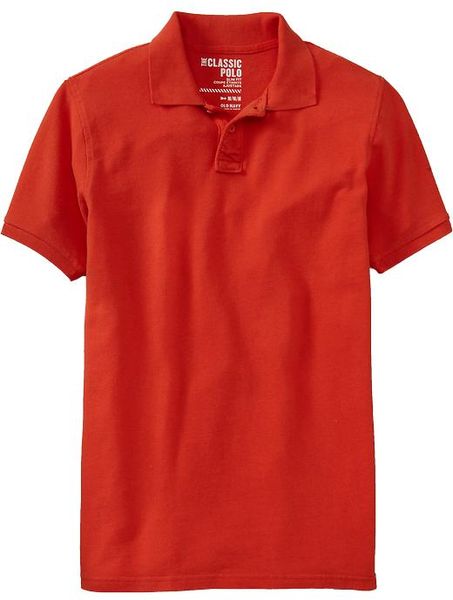 Old Navy Slim Fit Cotton Pique Polo Shirt in Red for Men (ornament ...