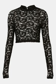 Topshop Lace Crop Top - Lyst
