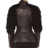 Alexander Mcqueen Fur Sleeves Biker Jacket in Black - Lyst
