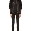 Alexander Mcqueen Fur Sleeves Biker Jacket in Black - Lyst