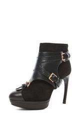 Alexander McQueen Leopold New Suede Bootie in Black