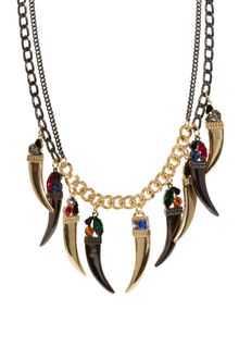 Asos Premium Jewelled Horn Necklace - Lyst