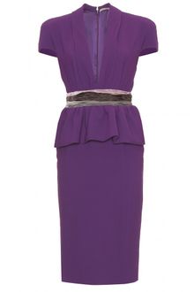 Bottega Veneta Dress with Peplum and Velvet Detail - Lyst