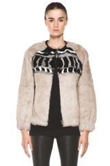 Iro Lorna Fur Bomber in Beige