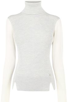Karen Millen Texture and Plain Rollneck Jumper - Lyst