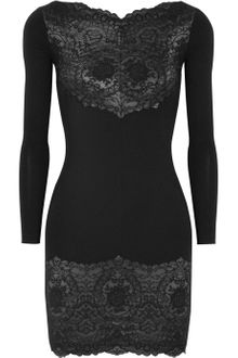 Lover Reflection Lacepaneled Twill Mini Dress - Lyst