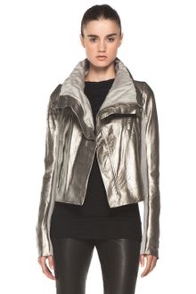 Rick Owens Classic Biker Jacket in Gold - Lyst