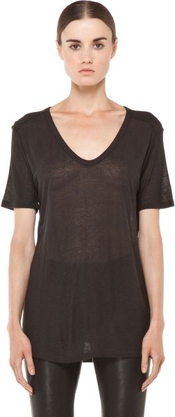 T By Alexander Wang Slub Classic Tee in Charcoal - Lyst