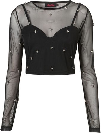 Topshop Linda Embellished Top  - Lyst