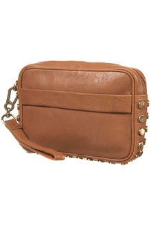 Topshop Leather Studded Clutch - Lyst