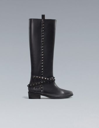 Zara Studded Boot - Lyst