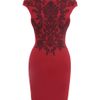 Alexander Mcqueen  FilCoupe Floral Jacquard Mini Dress in Red (cherry) - Lyst