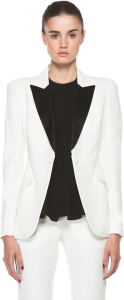Alexander Mcqueen Tuxedo Jacket  in White (ivory) - Lyst