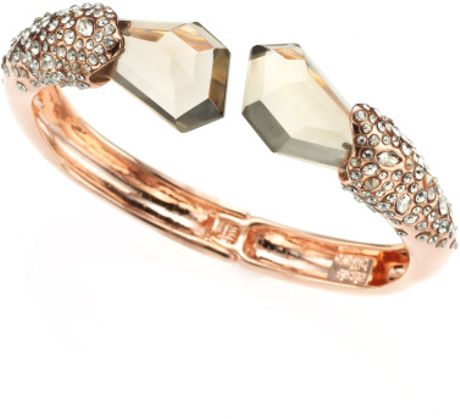 Alexis Bittar Elements Bel Air Rose Gold Large Druzy Two Stone Hinge Bracelet in Pink (rose gold) - Lyst