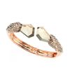 Alexis Bittar Elements Bel Air Rose Gold Large Druzy Two Stone Hinge Bracelet in Pink (rose gold) - Lyst