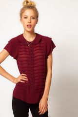 ASOS Collection Asos Blouse with Pintucks and Peter Pan Collar