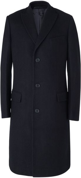 Jaeger Single Breasted Herringbone Overcoat In Blue For Men Navy Lyst 1349