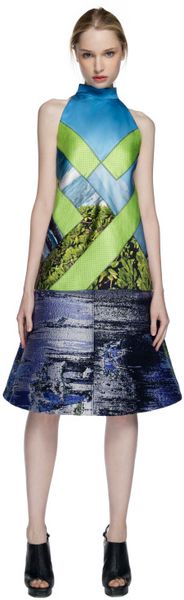 Proenza Schouler Ss Ocean Scene Print Sleeveless Diamond Halter Top in Blue (ocean scene print) - Lyst