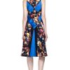 Proenza Schouler Ss Protestor Scene Print Sleeveless Diamond Vneck Flare Dress in Blue (protestor scene print) - Lyst