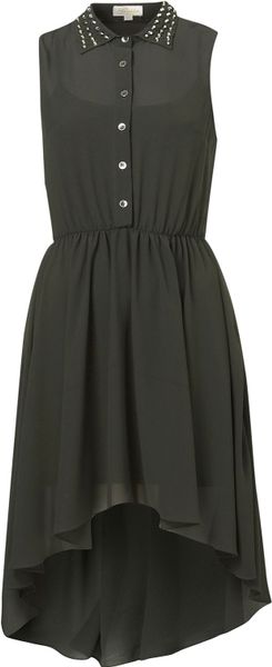 Topshop Mariya Studded Dress By Goldie in Green - Lyst
