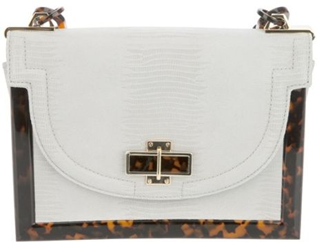 Tory Burch Tortoise Print Base Bag in White - Lyst