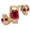Alexander Mcqueen Skull Spiral Ring in Red (gold) - Lyst