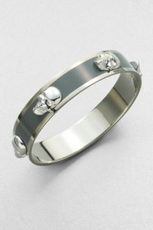 Alexander McQueen 3D Skull Bangle Bracelet - Lyst