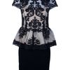 Alice + Olivia Peplum Lace Top in Black - Lyst