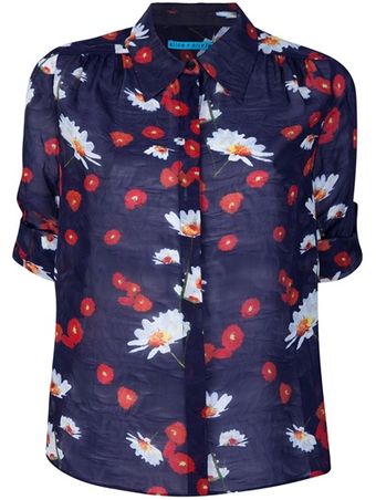 Alice + Olivia Floral Print Shirt - Lyst