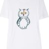 Burberry Prorsum Owl Print Cotton TShirt in White - Lyst