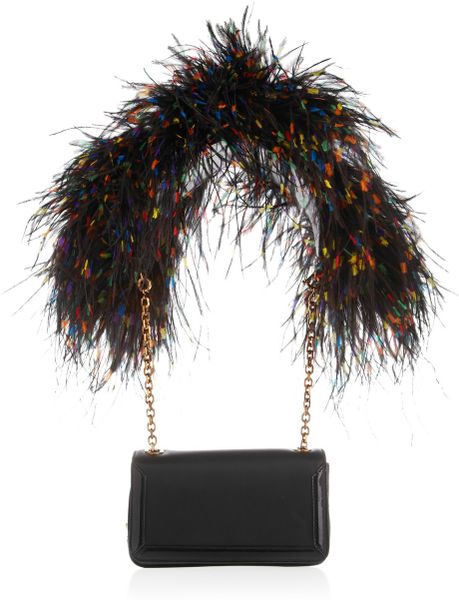 Christian Louboutin Artemis Featherembellished Shoulder Bag in Black - Lyst