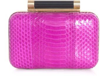 Diane Von Furstenberg Small Tonda Watersnake Clutch - Lyst