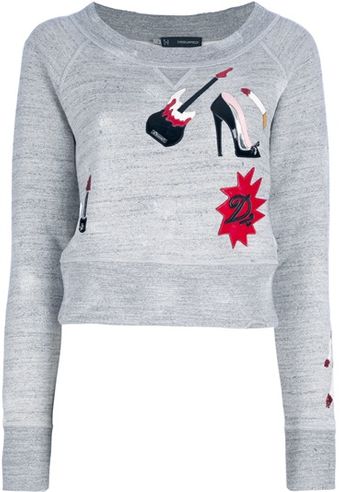 DSquared2 Embellished Sweatshirt - Lyst