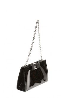 Ferragamo Eco Patent Leather Bow Chain Bag - Lyst