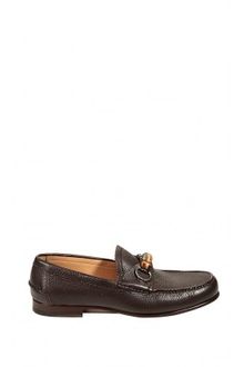 Gucci Buff Bottom Leather Bamboo Mocassin Shoes - Lyst