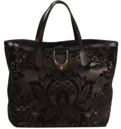 Gucci Soft Stirrup Suede Shopping Bag in Black - Lyst