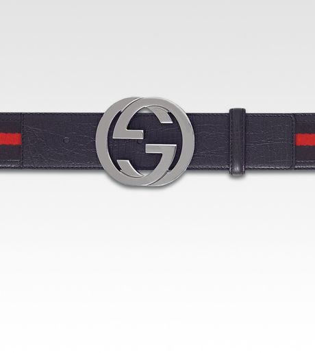 Gucci Interlocking G Belt in Blue for Men - Lyst