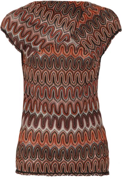 Missoni Crochetknit Top in Brown (multicolored) - Lyst