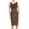 Roberto Cavalli Short Sleeve Curled Jersey Crocodile Print Dress in Brown (marron) - Lyst