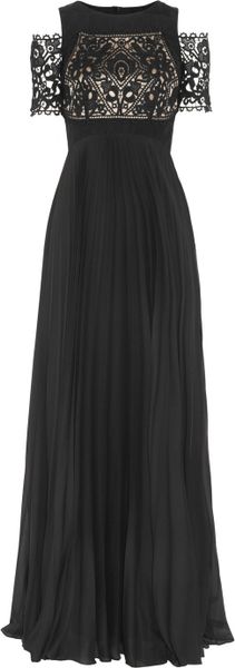 Temperley London Catherine Lace and Pleated Chiffon Gown in Black - Lyst