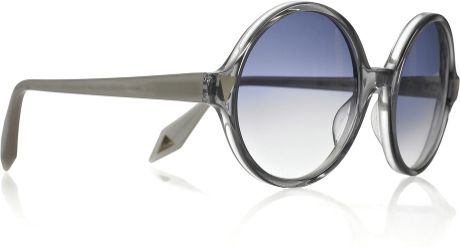 Victoria Beckham Round Nite Acetate Sunglasses in Gray - Lyst
